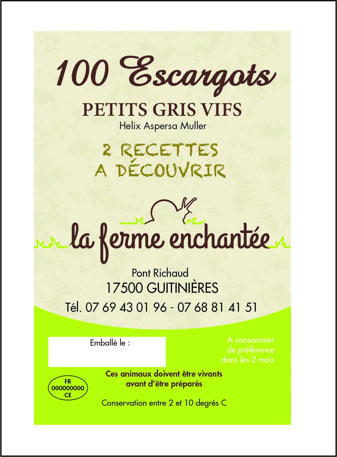 Label bio en papier résistant